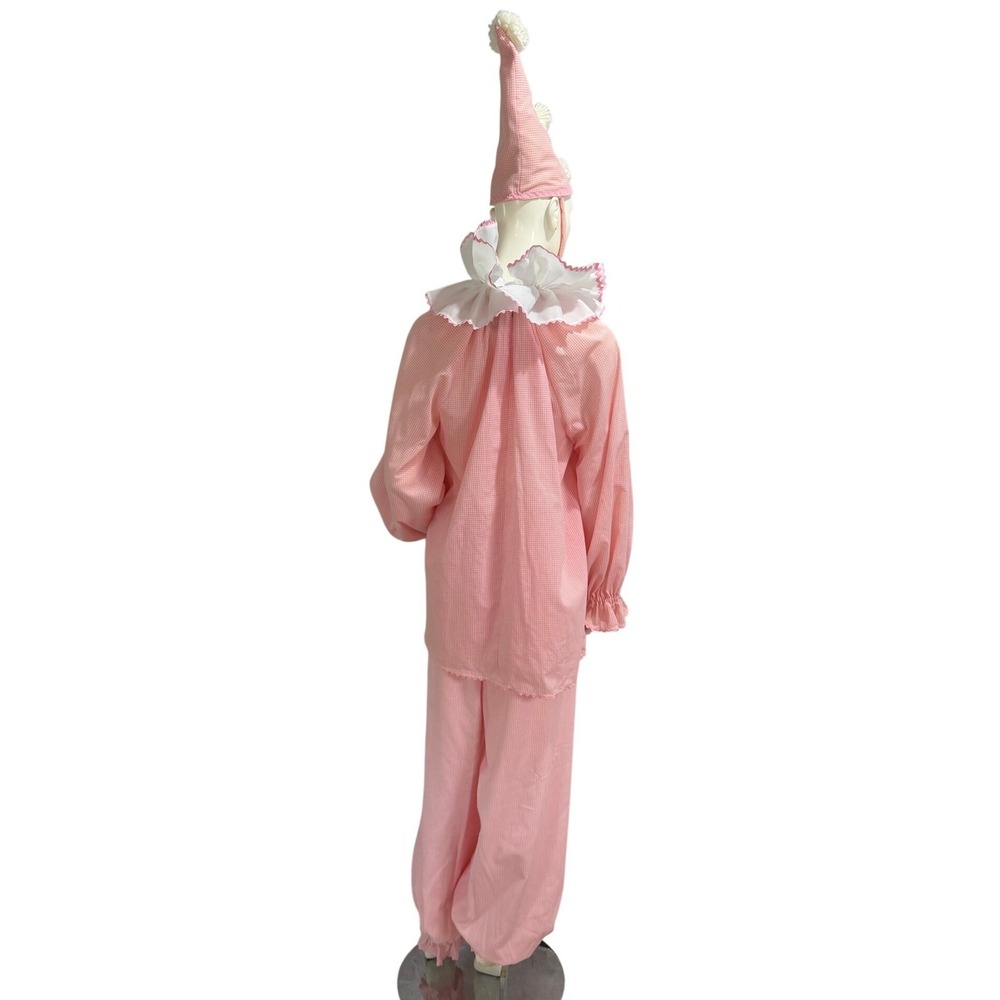 Vintage Matching Couples Clown Costumes Pink Blue Gingham Pierrot Handmade - Picture 5 of 16